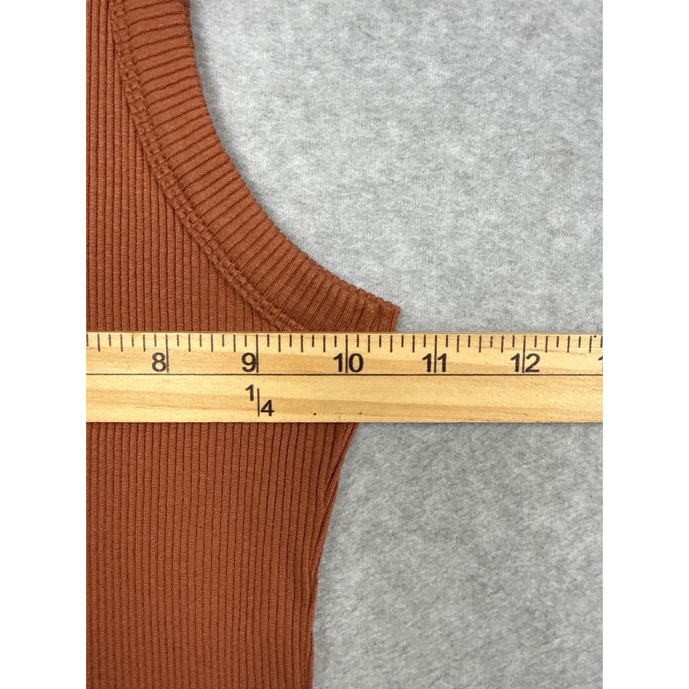 WSLY The Rivington Ribbed Stretch-tencel Lyocell Tank Brown Womens S Minimalist - Picture 6 of 7